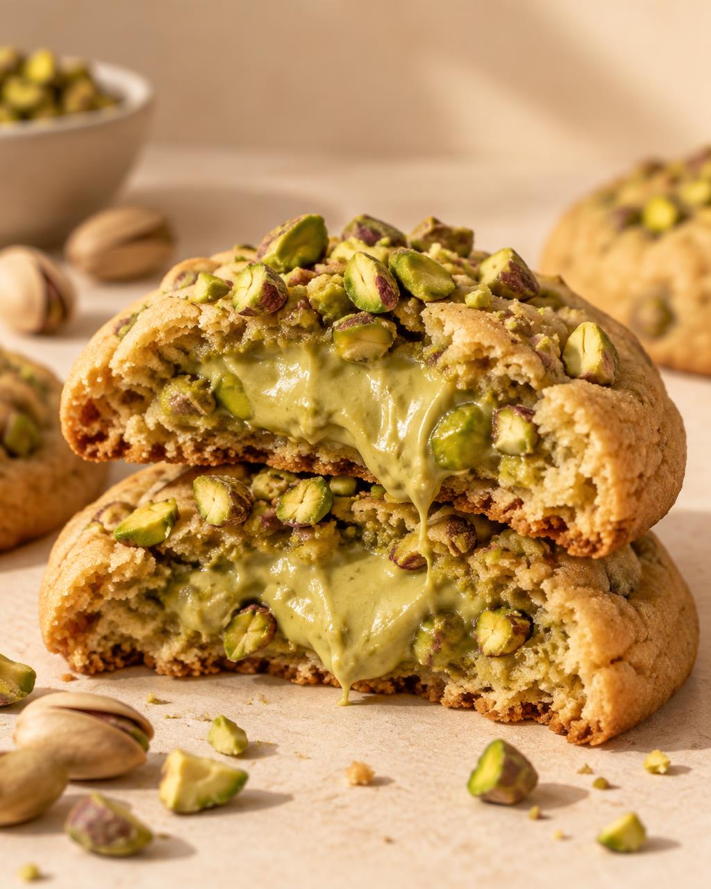 Galleta rellena de pistacho
