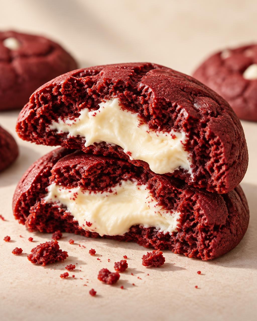 Galleta red velvet rellena de crema